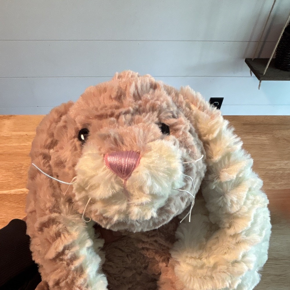 GANZ Bunny Rabbit Stuffed Animal Plush Beige White Pink Surface Washable H8968